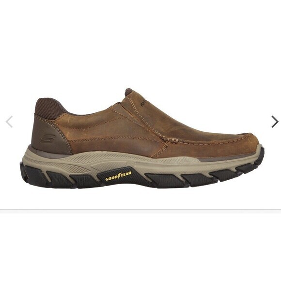 SKECHERS Men's Size 12 Respect Catel Goodyear Sole Memory Foam‎ Shoes Brown - Picture 2 of 10